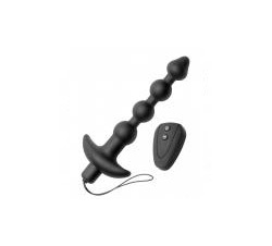  Beaded Anal Vibe with Remote Black